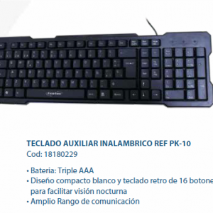 TECLADO AUXILIAR INALAMBRICO UNITEC