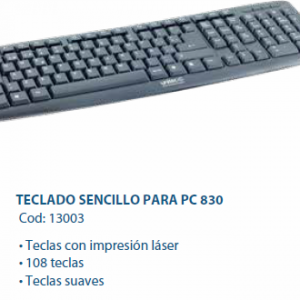 TECLADO SENCILLO PARA PC 830 UNITEC