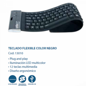 TECLADO FLEXIBLE COLOR NEGRO